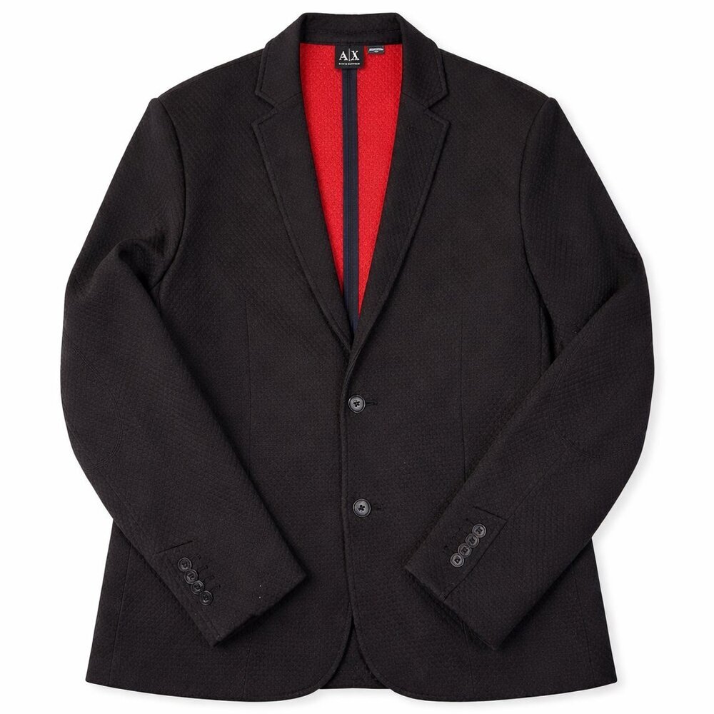 A/X Armani Exchange Quilted Blazer Black L Red Lining